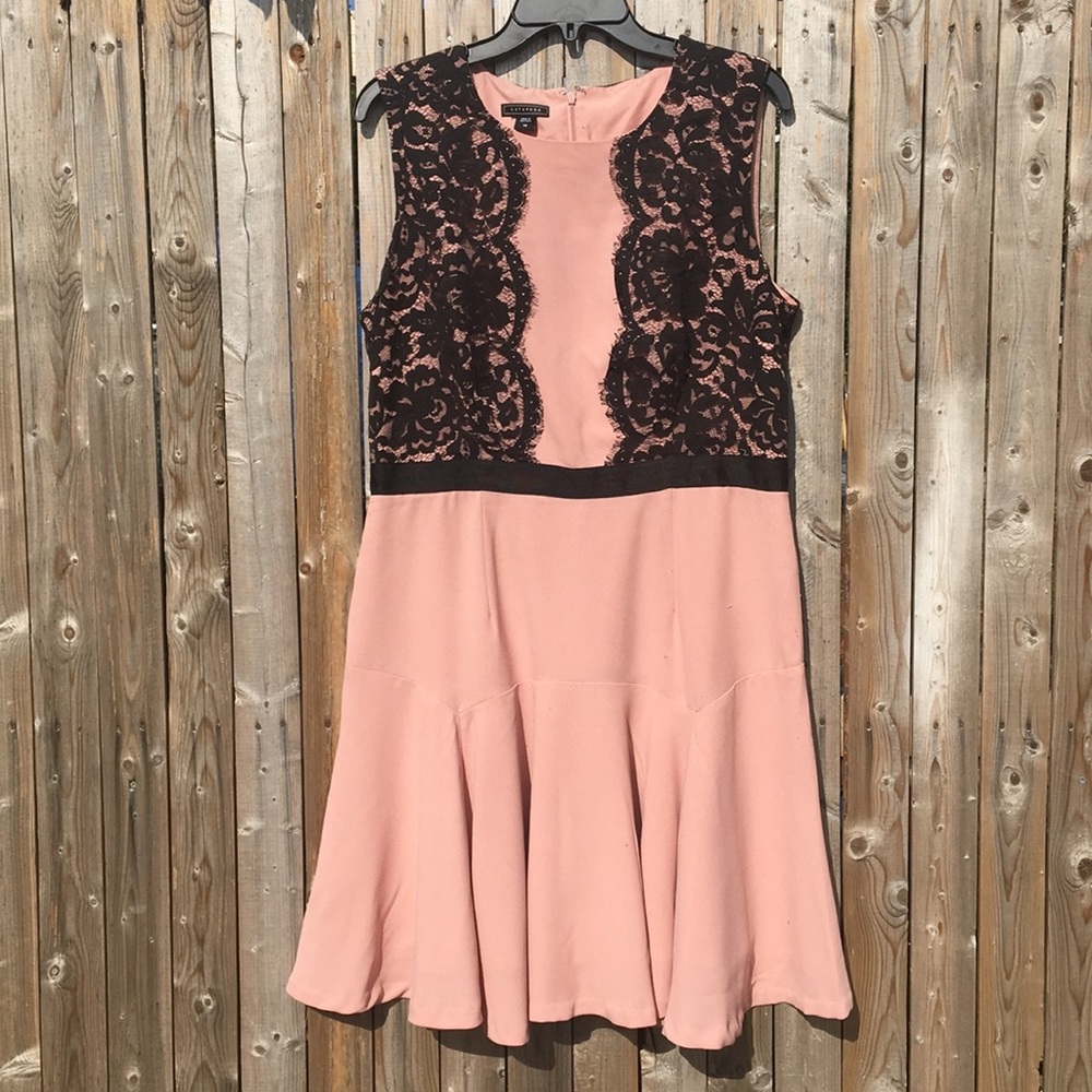 Pink and Black Lace Dress